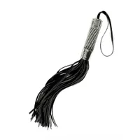 Midnight Bling Flogger: Peitsche, silber/schwarz Midnight Bling Flogger: Peitsche, silber/schwarz