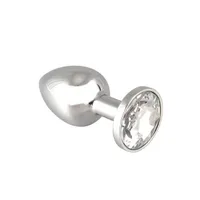 Edelstahl-Buttplug mit klarem Kristall (75g) Edelstahl-Buttplug mit klarem Kristall (75g)