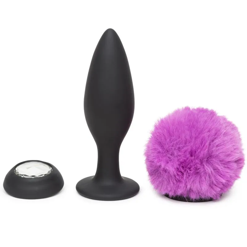 Happy Rabbit - Rechargeable Vibrating Butt Plug Black & Purple Large – Bild 2