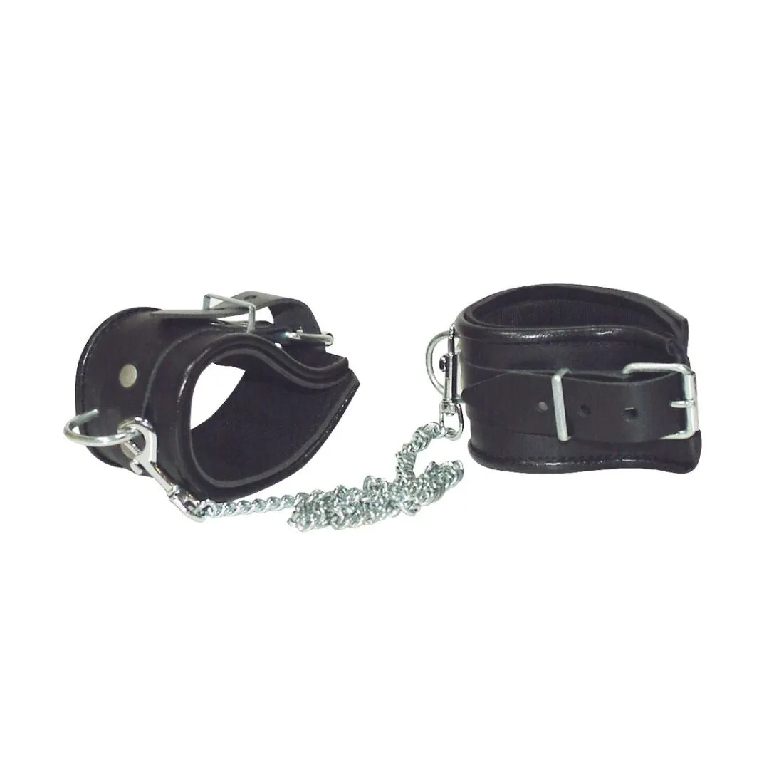 Leder-Fußfesseln mit gepolsterten Manschetten – Bild 3