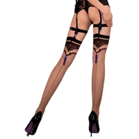Straps-Stockings mit lila Schleifen Straps-Stockings mit lila Schleifen