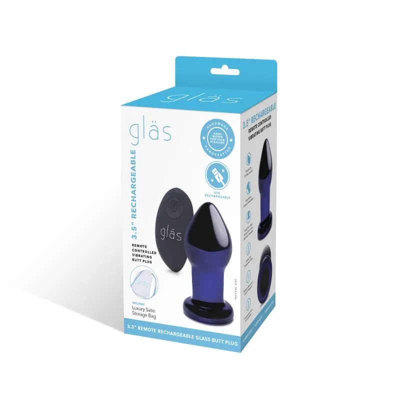 Glas - Rechargeable Remote Controlled Vibrating Butt Plug – Bild 3