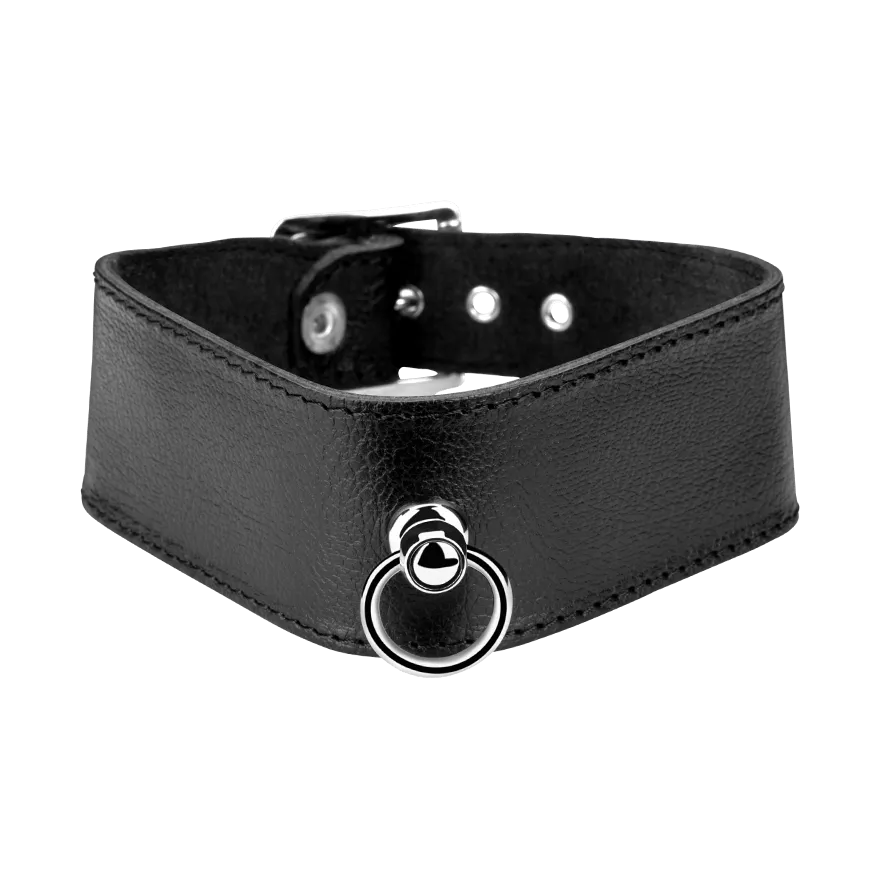 Breites Leder-Halsband mit O-Ring Breites Leder-Halsband mit O-Ring