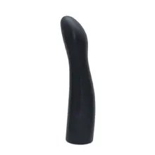 Silikon-Dildo (glatt) für Strap-On (16cm), schwarz Silikon-Dildo (glatt) für Strap-On (16cm), schwarz