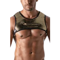 Herren Brust Harness gold schwarz Herren Brust Harness gold schwarz