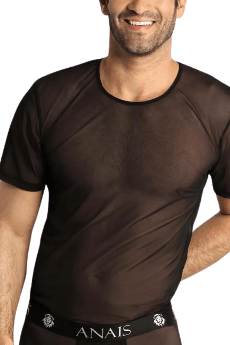schwarzes Herren Netzshirt schwarzes Herren Netzshirt