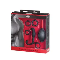 Malesation Prostate Massage: Analtoy-Set, schwarz/rot Malesation Prostate Massage: Analtoy-Set, schwarz/rot