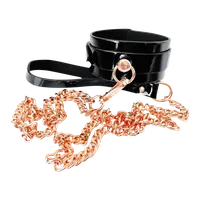 High Gloss Bondage O-Ring Collar & Leash High Gloss Bondage O-Ring Collar & Leash