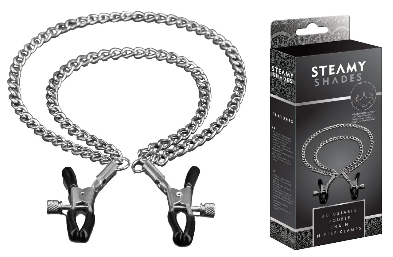 STEAMY SHADES Adjustable Double Chain Nipple Clamps STEAMY SHADES Adjustable Double Chain Nipple Clamps
