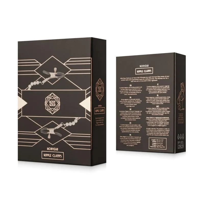 Rosy Gold - Pearls Nippelklemmen - Verstellbares Design – Bild 2