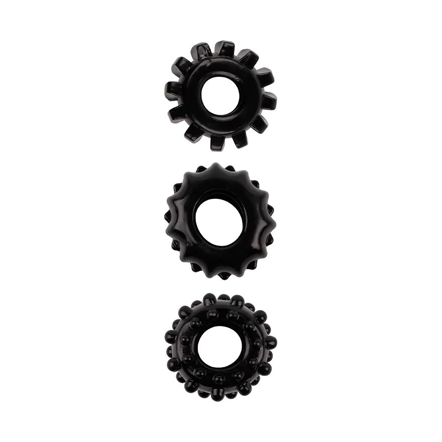 Set of 3 Cockrings, 1,6-4,6 cm Set of 3 Cockrings, 1,6-4,6 cm