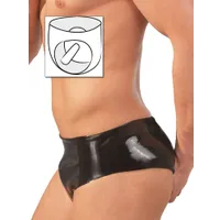 Latex-Brief mit Analplug, schwarz (M/L) Latex-Brief mit Analplug, schwarz (M/L)
