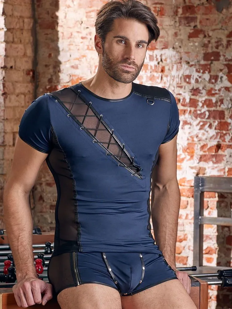 NEK: Herren-T-Shirt, blau/schwarz (XL) NEK: Herren-T-Shirt, blau/schwarz (XL)