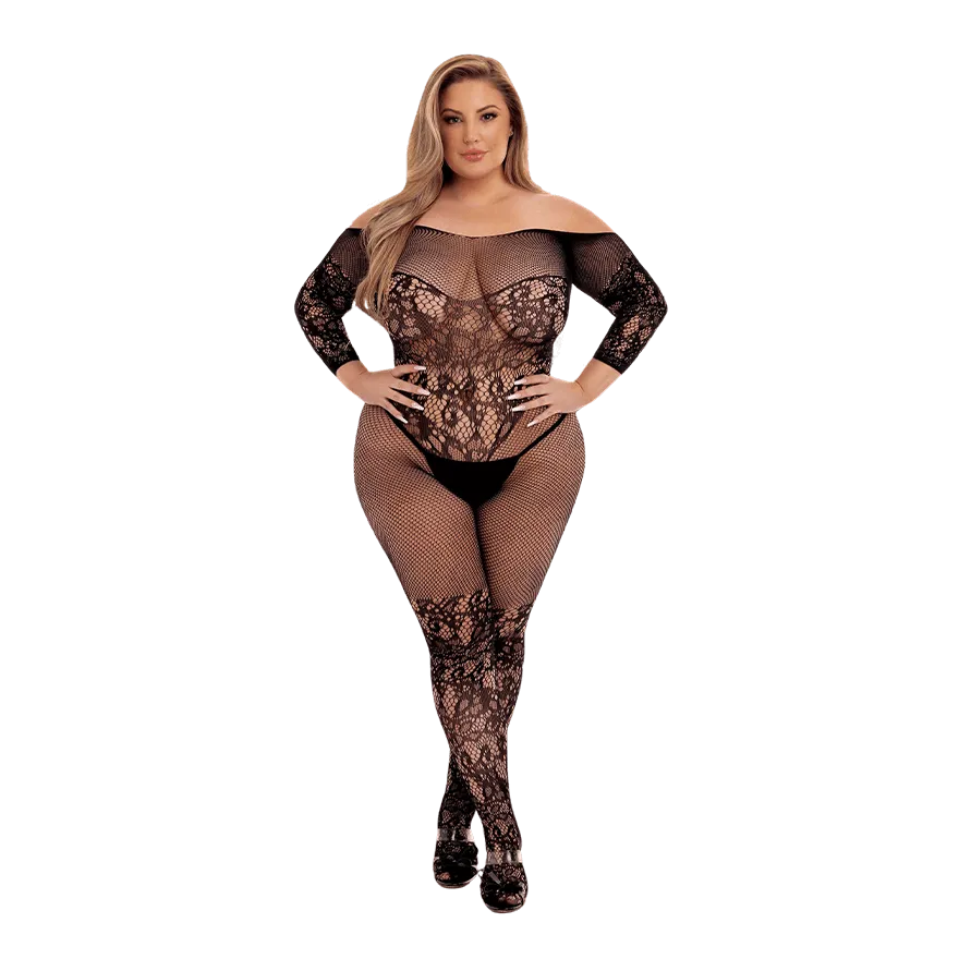Off-The-Shoulder Lace Bodystocking Off-The-Shoulder Lace Bodystocking