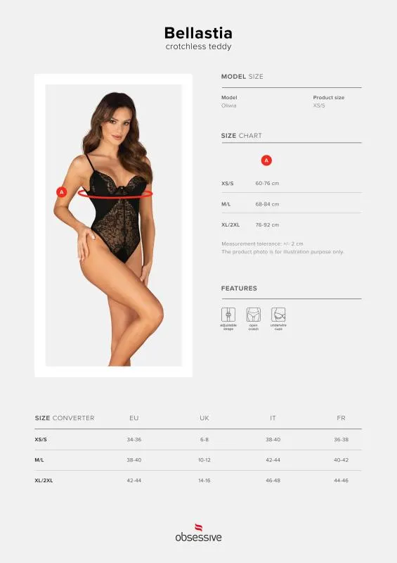 Bellastia Body mit offenem Schritt - Schwarz – Bild 5