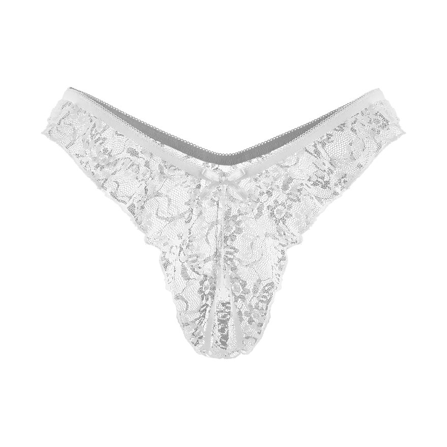 Ouvert-Slip mit floraler Spitze Ouvert-Slip mit floraler Spitze