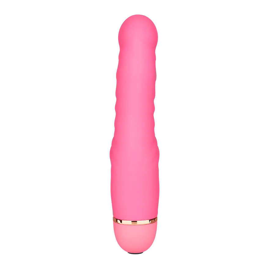 Gerippter G-Punkt-Vibrator aus Silikon, 17 cm Gerippter G-Punkt-Vibrator aus Silikon, 17 cm