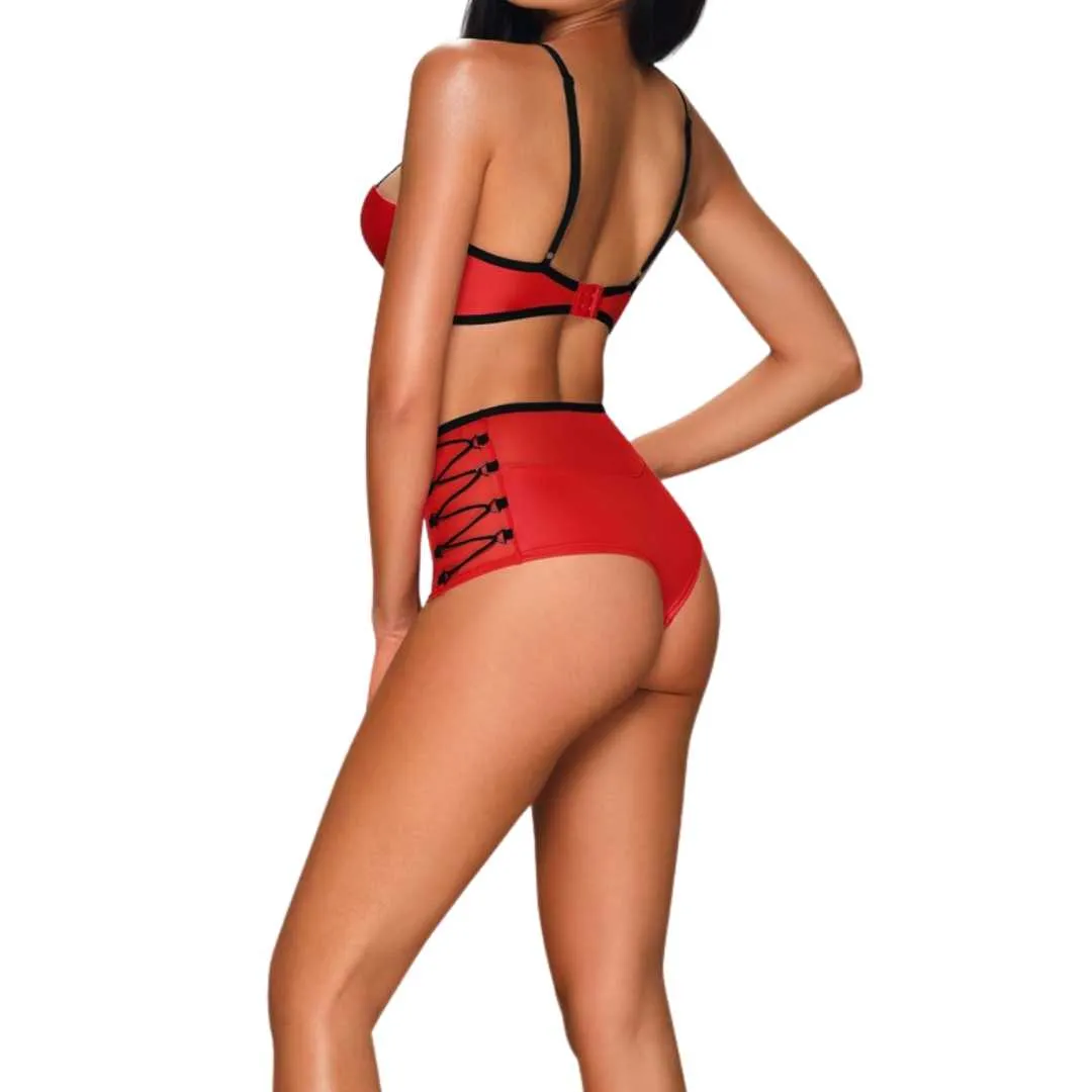 Bügel-BH und High Waist Slip im Wetlook – Bild 3