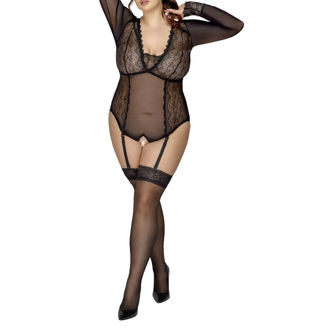 Langarm-Body Ouvert mit Strumpfhaltern – Bild 5