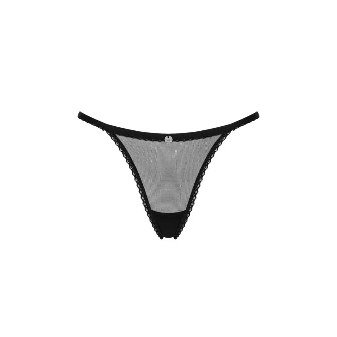 String ouvert "Celia noir" mit Stickerei-Element String ouvert "Celia noir" mit Stickerei-Element