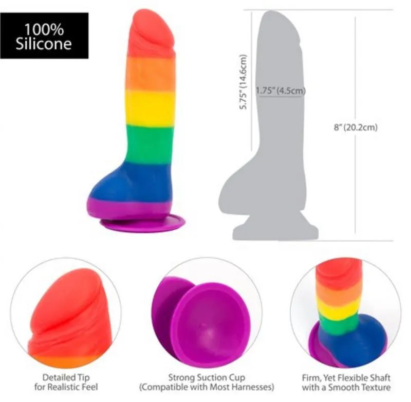 Addiction - Justin Rainbow Silikondildo - 19 cm – Bild 5