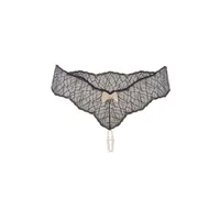 Bracli - Sydney Double Pearl String Schwarz - Luxus Dessous Größe L Bracli - Sydney Double Pearl String Schwarz - Luxus Dessous Größe L