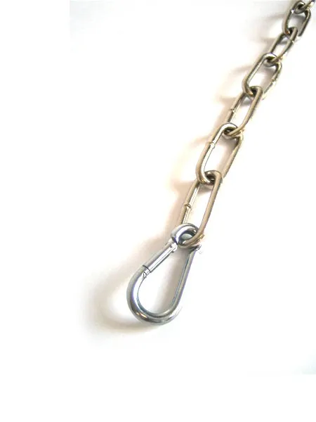 Edelstahlkette geschweißt mit Karabinerhaken (100cm) Edelstahlkette geschweißt mit Karabinerhaken (100cm)
