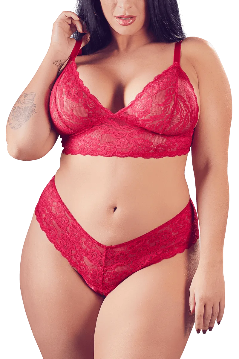 Ouvert Dessous Set rot Plus Size Ouvert Dessous Set rot Plus Size
