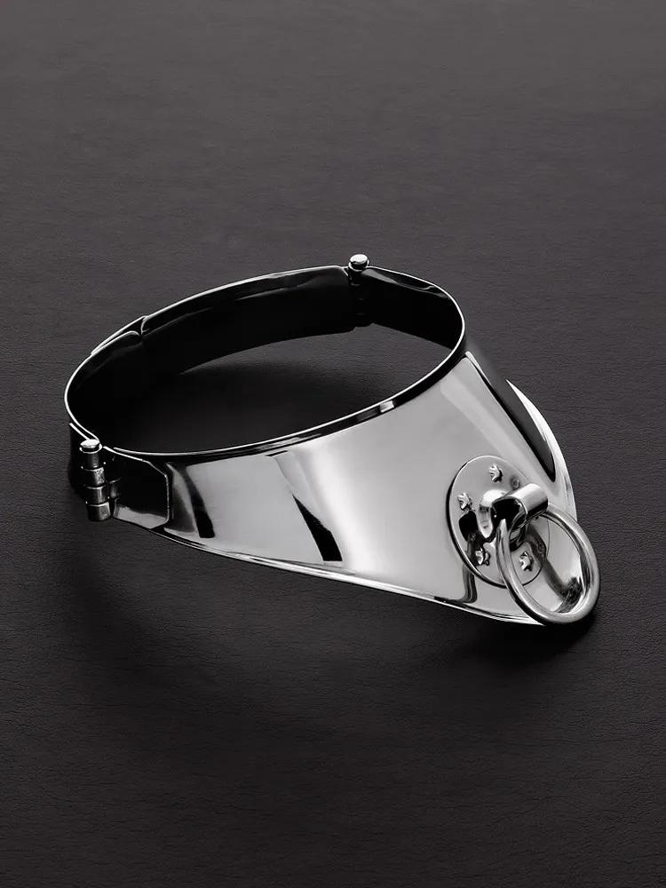 Triune Locking Cleopatra Collar with Ring: Edelstahl-Halsfessel (S/M) Triune Locking Cleopatra Collar with Ring: Edelstahl-Halsfessel (S/M)