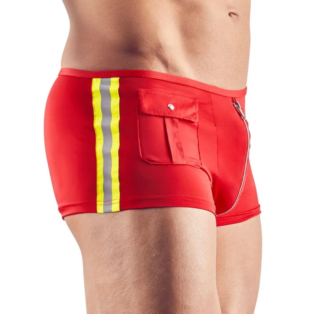 Pants im Feuerwehrmann-Look mit Front-Reißverschluss – Bild 3