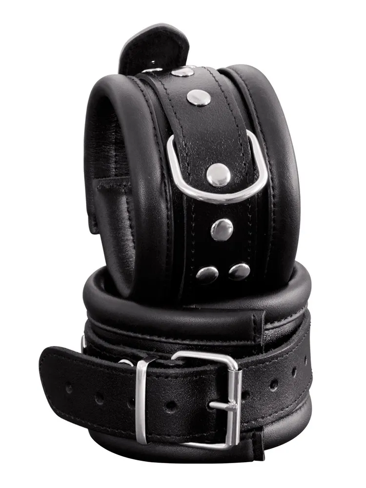 Xx-DreamsToys: Leder-Fußfesseln breit, schwarz Xx-DreamsToys: Leder-Fußfesseln breit, schwarz