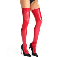 7-Heaven Halterlose Lack-Strümpfe: S568, rot (L/XL) 7-Heaven Halterlose Lack-Strümpfe: S568, rot (L/XL)