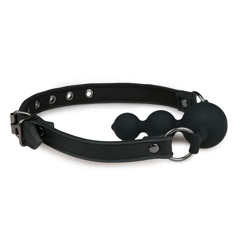 Easytoys Fetish - Ballknebel mit Silikonkugeln - Schwarz – Bild 3