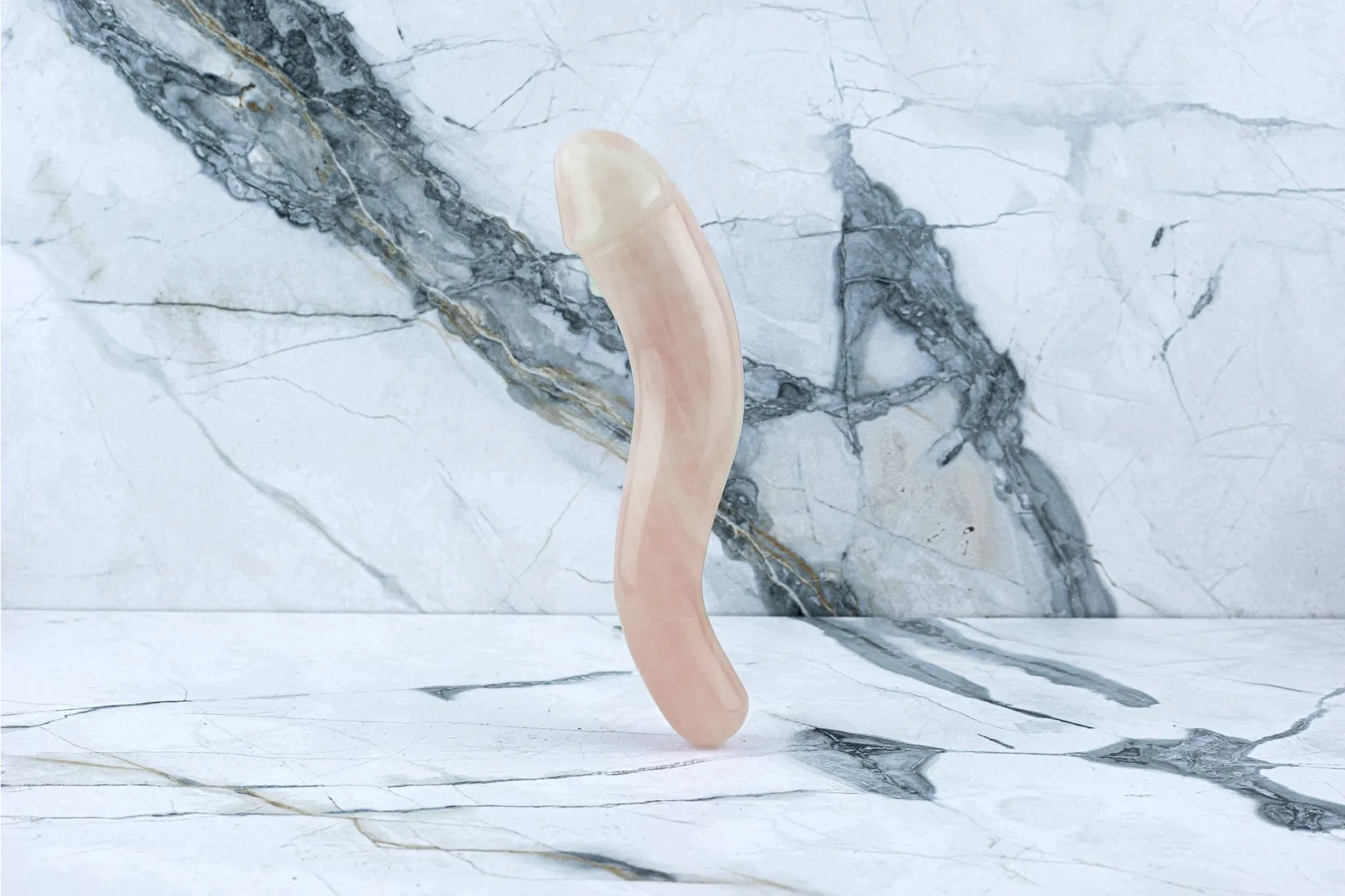 Kristall Dildo Emma - Rosenquarz – Bild 2