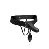 Master Series Pumper: Strap-On mit Pump-Dildo (hohl), schwarz Master Series Pumper: Strap-On mit Pump-Dildo (hohl), schwarz