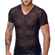 Shirt aus Powernet mit Leo-Samtflockprint Shirt aus Powernet mit Leo-Samtflockprint