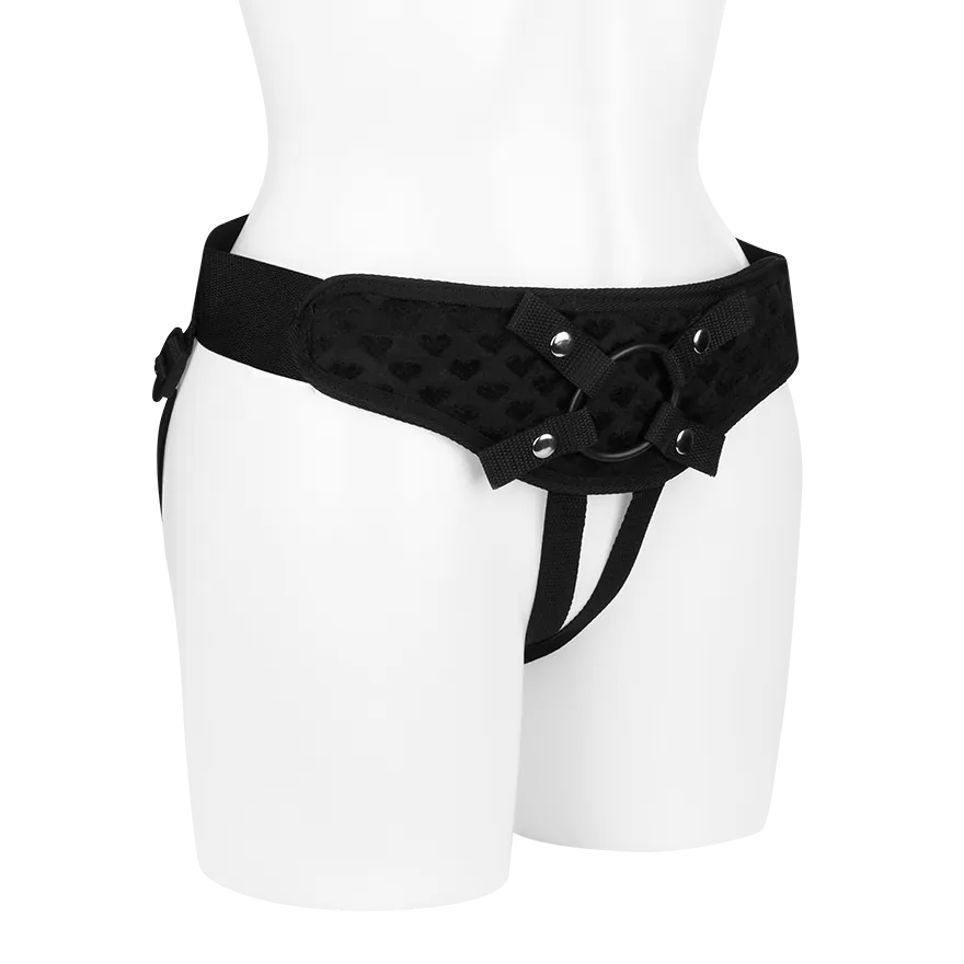 Gepolsterter Strap-On mit Herzmuster, 4 Teile Gepolsterter Strap-On mit Herzmuster, 4 Teile