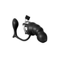 Anal Fantasy Ass-Gasm Cock Blocker: Peniskäfig mit Analplug, schwarz Anal Fantasy Ass-Gasm Cock Blocker: Peniskäfig mit Analplug, schwarz