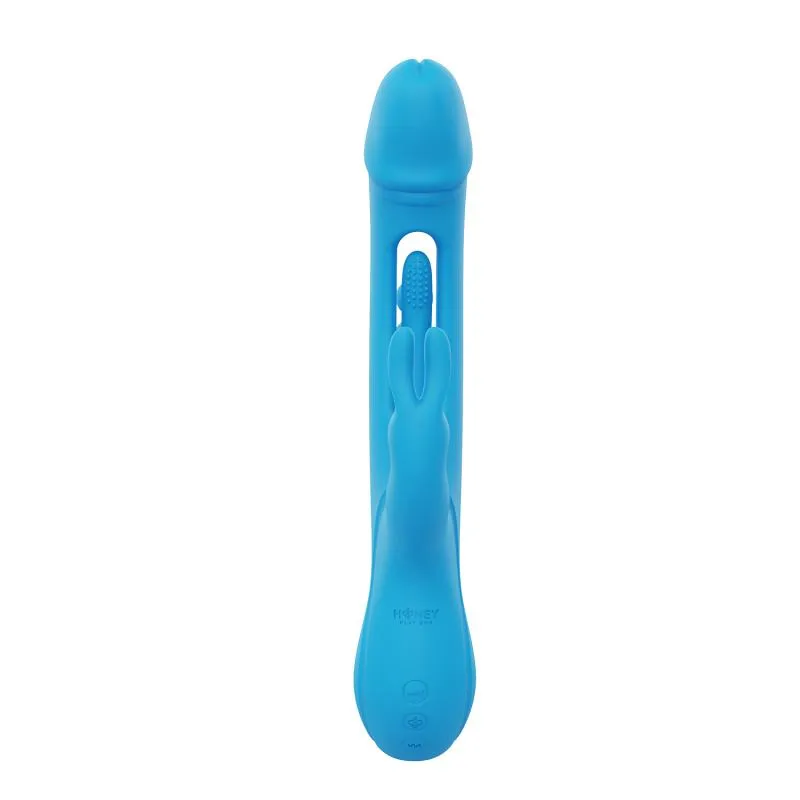 HoneyPlayBox - Trilux Kinky Finger Rabbit Vibrator - Blau – Bild 3