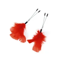 Metall-Nippelklemmen mit Federn, rot Metall-Nippelklemmen mit Federn, rot