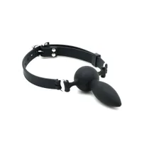 Silikon-Dildoknebel, schwarz Silikon-Dildoknebel, schwarz