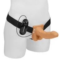 Vibrating Hollow Strap-On with Balls, 21 cm Vibrating Hollow Strap-On with Balls, 21 cm