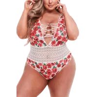 Body mit Blumenmuster Plus Size Body mit Blumenmuster Plus Size