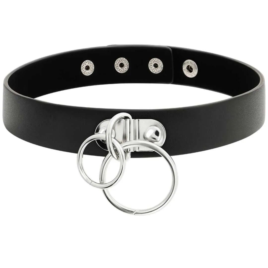 Handgefertigter Choker mit doppeltem Ring Handgefertigter Choker mit doppeltem Ring