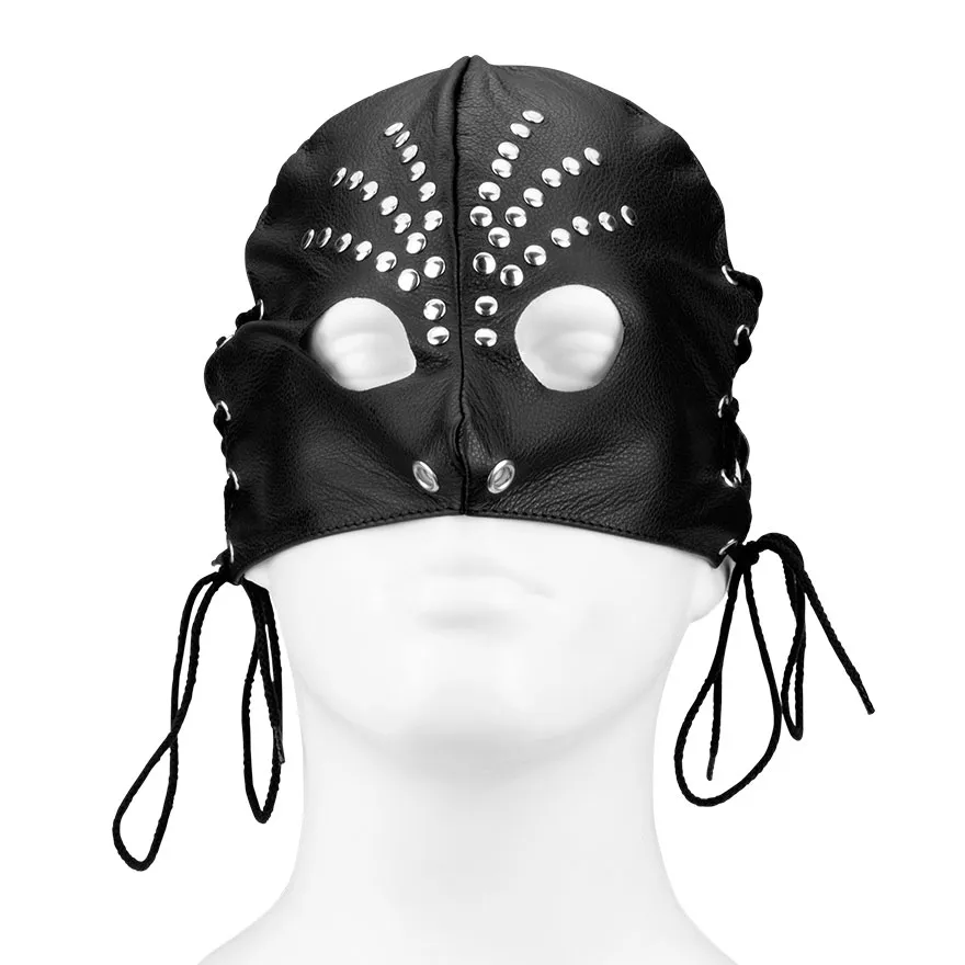 Leder-Maske mit runden Cut Outs Leder-Maske mit runden Cut Outs