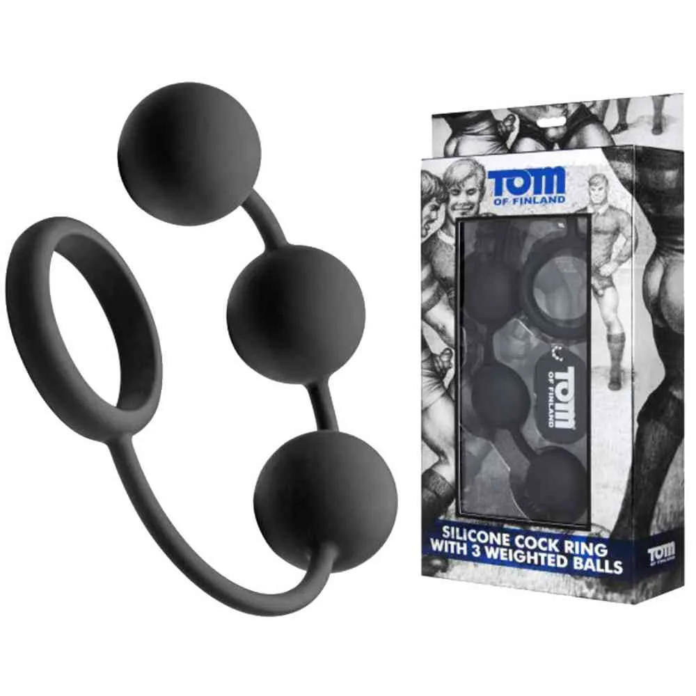 Penisring mit schweren Analkugeln – Bild 3