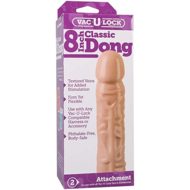 Doc Johnson - VacULock Dildo 20 cm - Beige – Bild 3