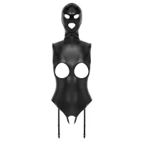 Bad Kitty – Offene Cup Body mit Kopfhaube – Schwarz Bad Kitty – Offene Cup Body mit Kopfhaube – Schwarz