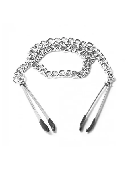 Master Series Reign Tweezer Style Nipple Vice: Nippelklemmen mit Kette, silber Master Series Reign Tweezer Style Nipple Vice: Nippelklemmen mit Kette, silber