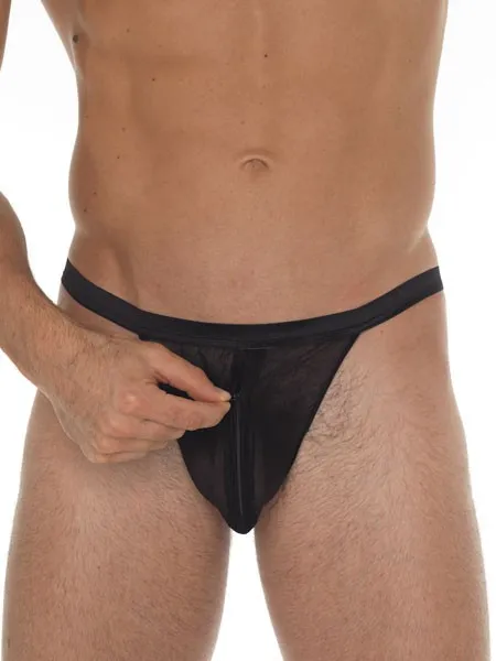Naughty Zip: String, schwarz (One Size) Naughty Zip: String, schwarz (One Size)